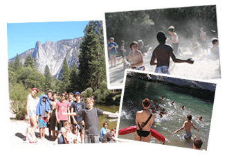 Collage of fun times at the camp